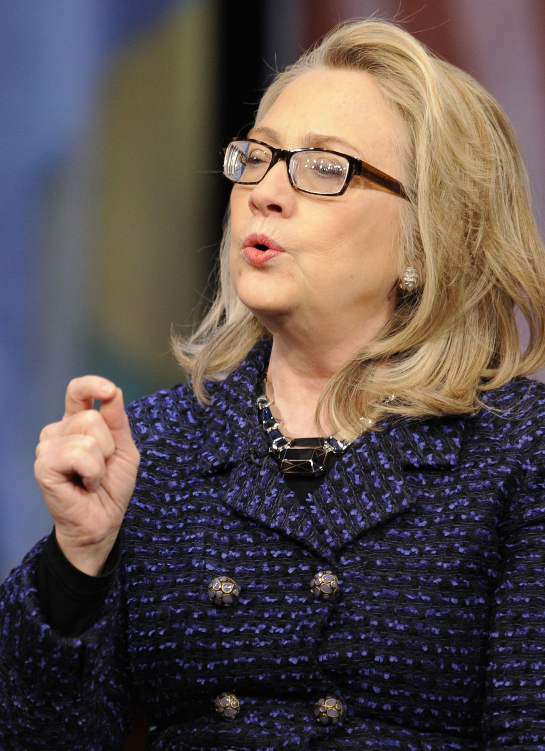Secretary of State Clinton holds global town hall meeting in Washington