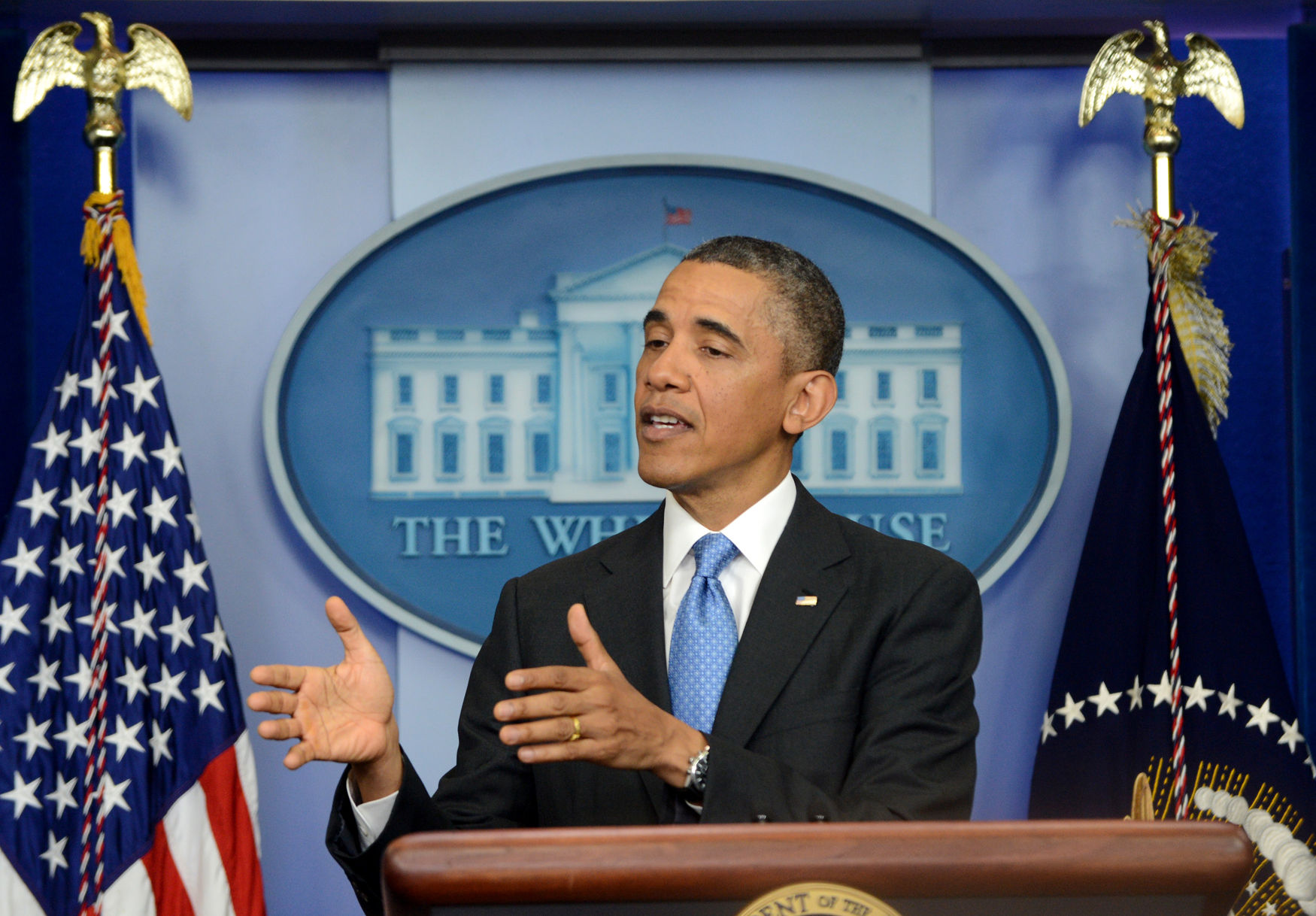 Obama Has a Press Conference at the White House