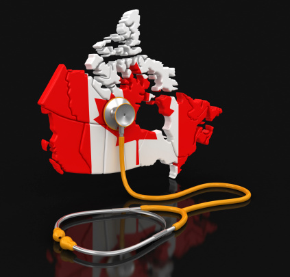 Map of Canada with Stethoscope