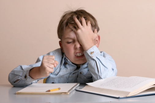 frustrated school studen