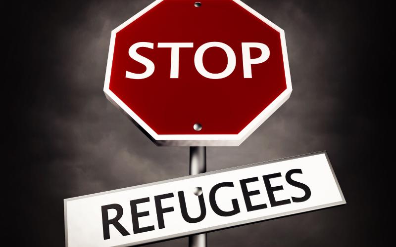 stop sign, refugees sign