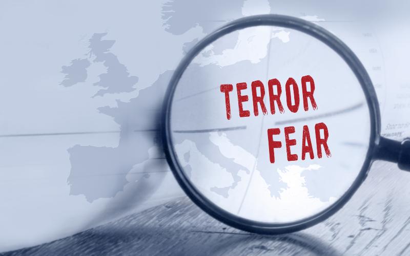 terror fear in magnigying glass