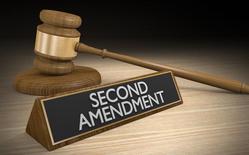 2nd amendment sign and gavel