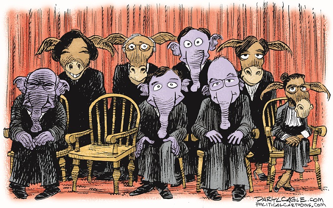 Supreme court with Scalia missing