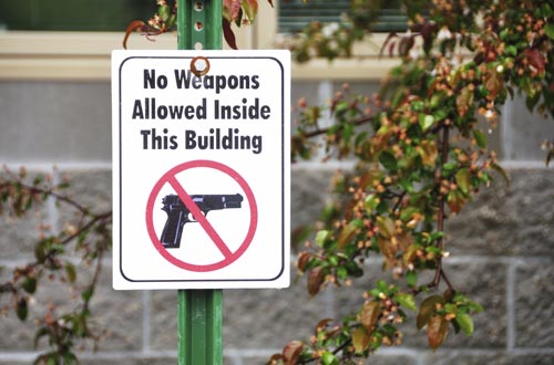 No Guns sign