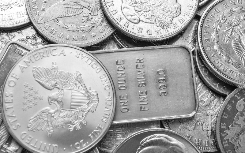 silver coins and bars