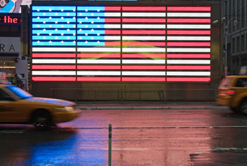 American flag in New York